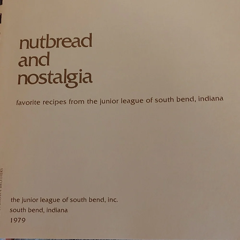 Nutbread and Nostalgia spiral bound cookbook